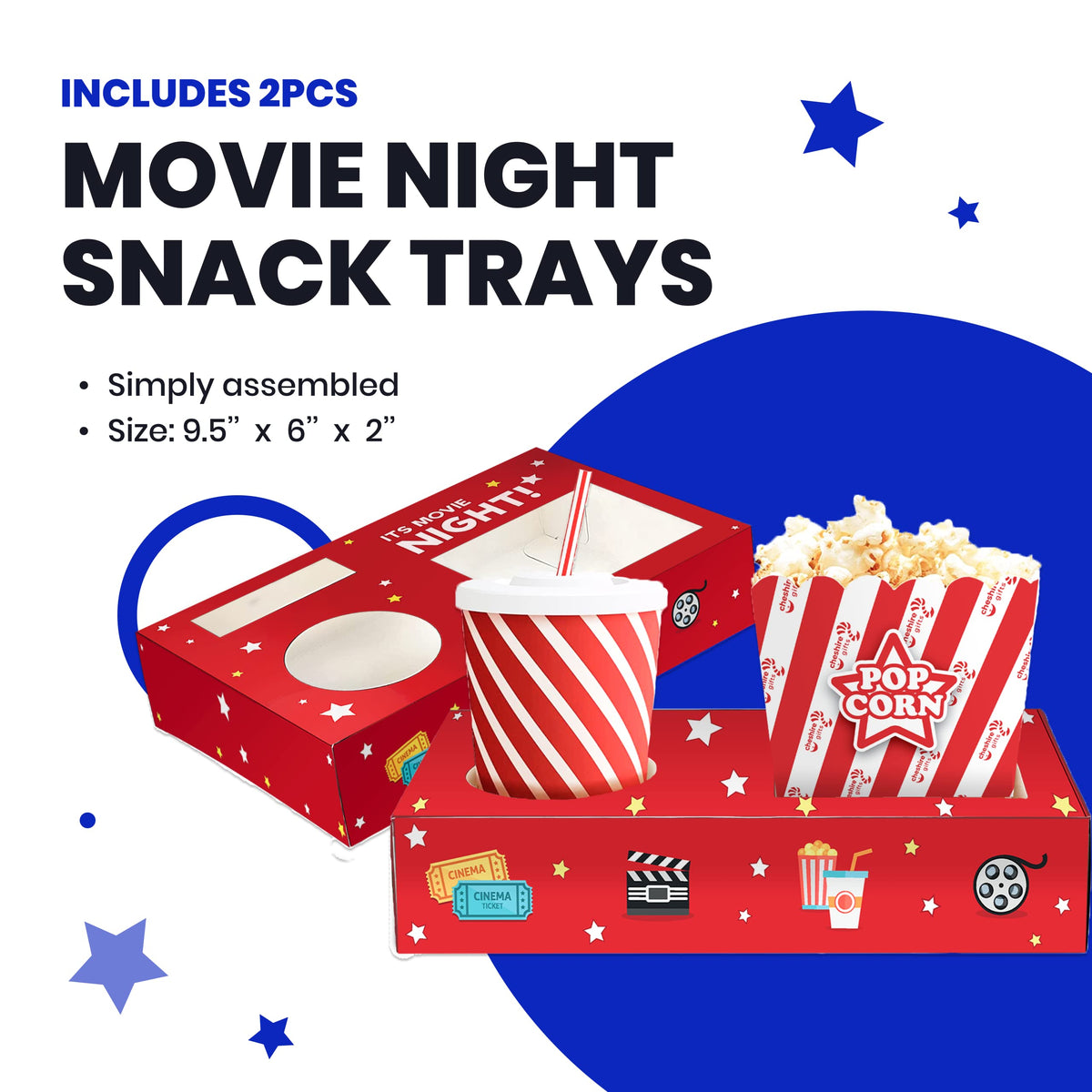 Cheshire Gifts Popcorn Containers keep snacks fresh during movie night.