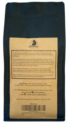 ChestBrew Moon Bear Arabica close-up highlighting smooth, nutty notes.