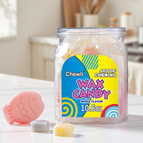 Chewli wax candy big fish pieces add playful variety to any candy spread.