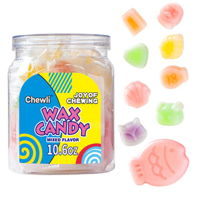 Chewli wax candy can collection in convenient packaging for easy party sharing.
