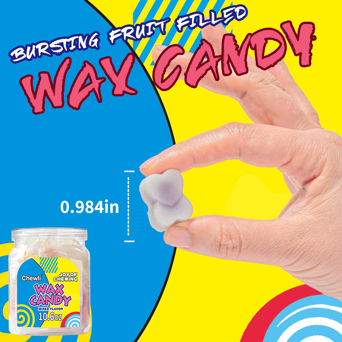 Chewli wax candy can easily stack for efficient party planning.