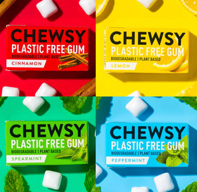 CHEWSY Flavor Collection packaging showcasing a variety of flavors for daily gum enjoyment