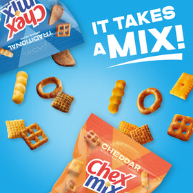 Chex Mix Gardetto's Original savory bites.