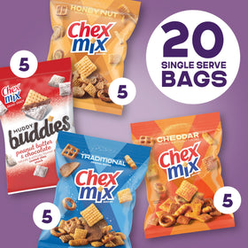 Chex Mix Honey Nut bag with honeyed crunch and savory edge