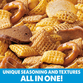 Kiosk display-ready Chex Mix pack on a counter.