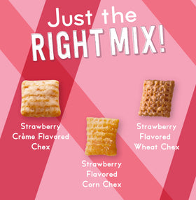 Chex Mix strawberry flavor dust with yogurt notes