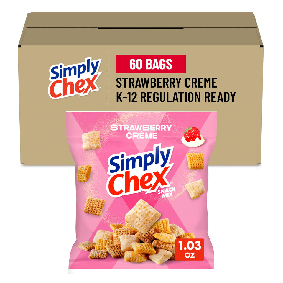 Chex Mix Strawberry Yogurt packaging for grab-and-go snacking