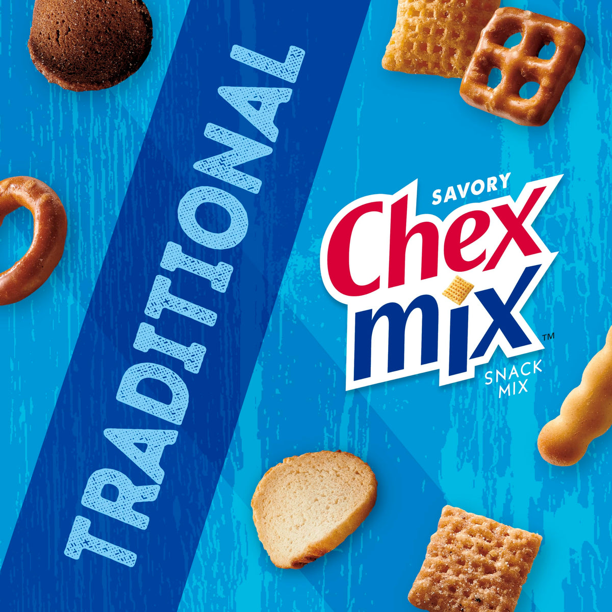 Vending-machine-ready Chex Mix display shot.