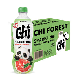 Chi Forest Bamboo Grapefruit sparkling water bottle showcases a crisp, zero-sugar refreshment for on-the-go hydration.