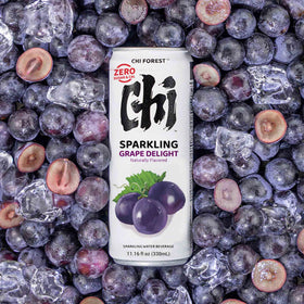 CHI FOREST Grape Delight bottle with vibrant grape flavor and zero sugar.