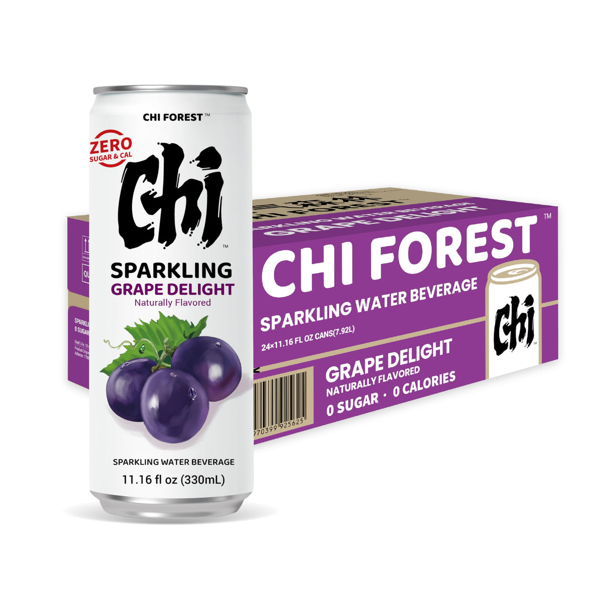 CHI FOREST Grape Delight label art reflects a natural grape-forward vibe.