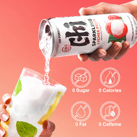 CHI FOREST Lychee Fizzy Sparkling Water 24-pack group shot suggests party-ready refreshment