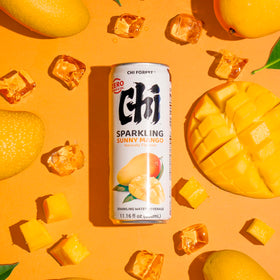 CHI FOREST Mango Sparkling Water can with crisp fizz and mango aroma for refreshing hydration.