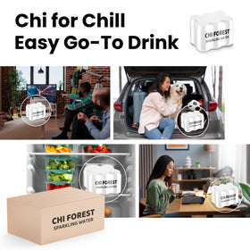 Serving suggestion with lime wedge and CHI FOREST Mango Sparkling Water for a refreshing pairing.