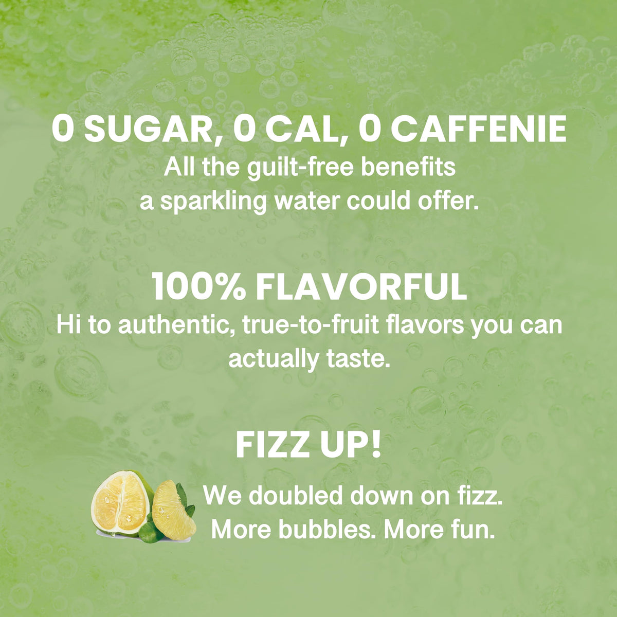 CHI FOREST Pomelo Sparkling Water can beside ice cubes for a cooling break.