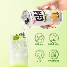 CHI FOREST Pomelo Sparkling Water 24-pack on a store shelf for quick refreshment.