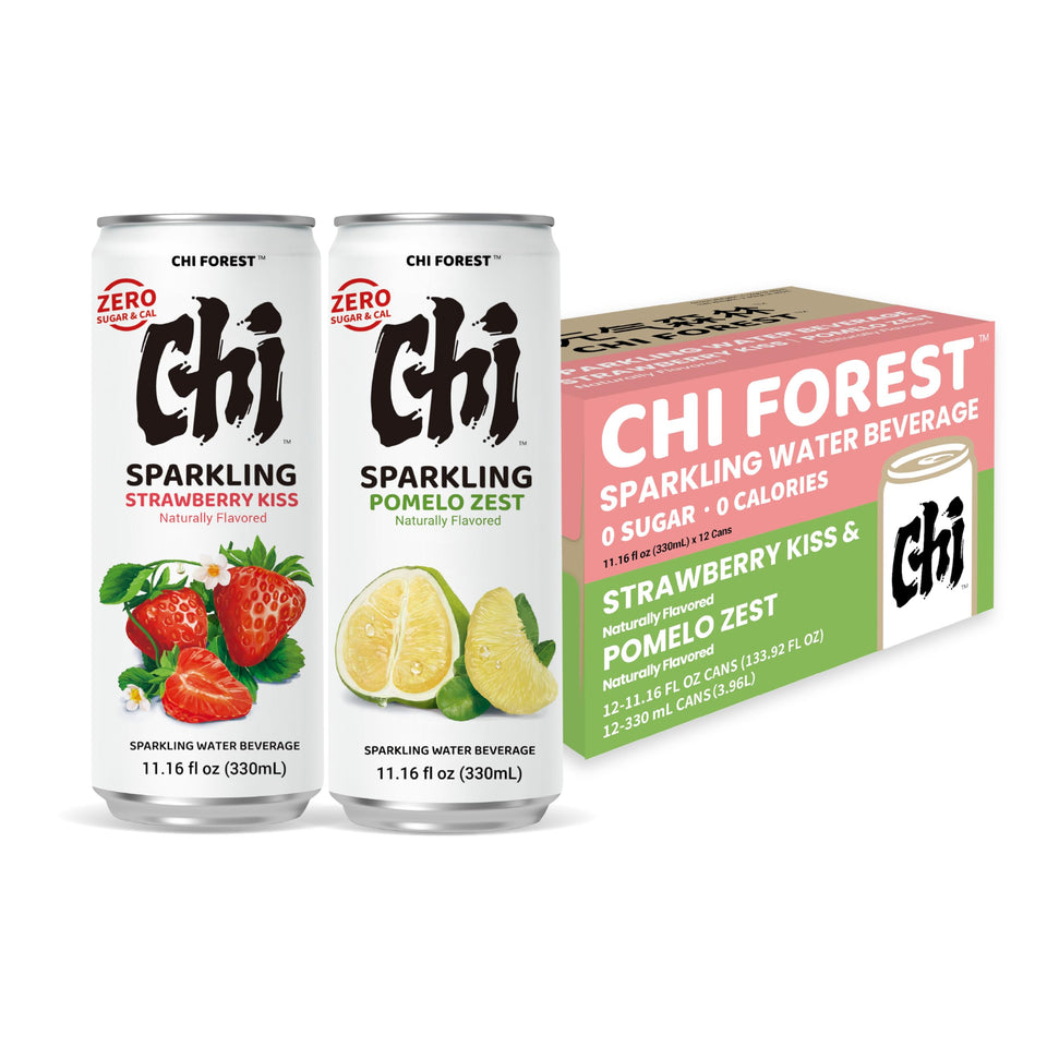 CHI FOREST Pomelo Strawberry Sparkling Water can for zero-sugar refreshing sip