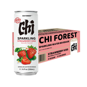 Chi Forest Strawberry Sparkling Water pack-24 for value and shareable refreshment.