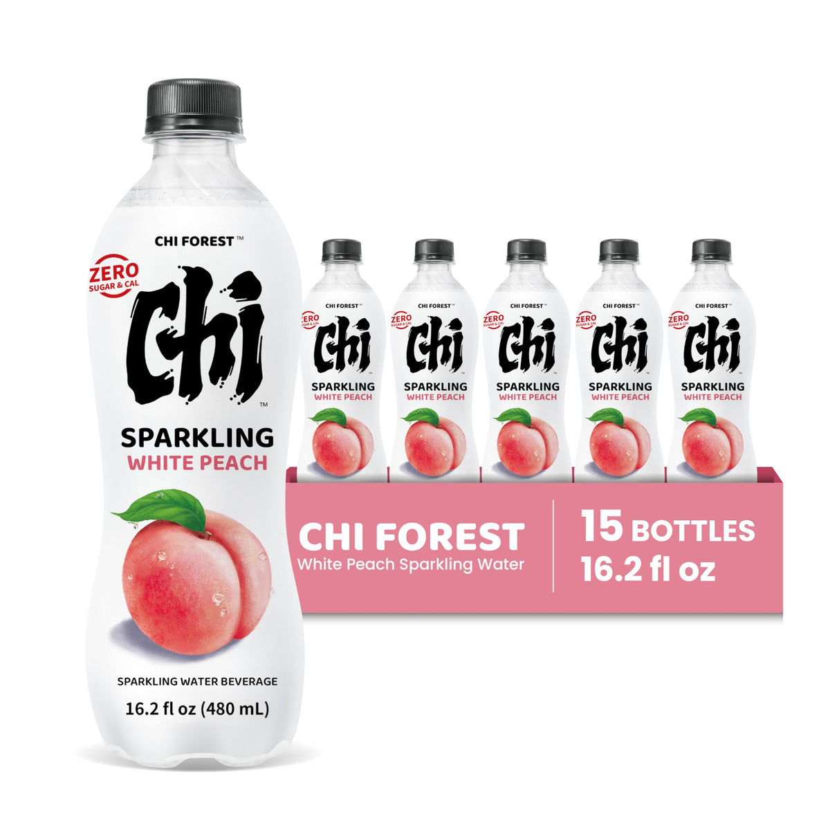 CHI FOREST White Peach closeup highlights aroma for a quick treat.
