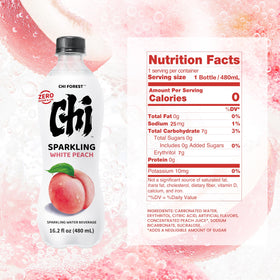 CHI FOREST White Peach pour captures a crisp, flavorful sip perfect for workouts.