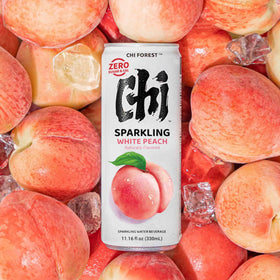 CHI FOREST White Peach Sparkling Water bottle with vibrant fizz for a refreshing moment.