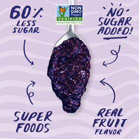 Chia Smash Grape Jam dollop on oats for fiber-rich morning boost