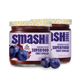 Chia Smash Grape Jam jar showing a chia-powered fruit spread for breakfast