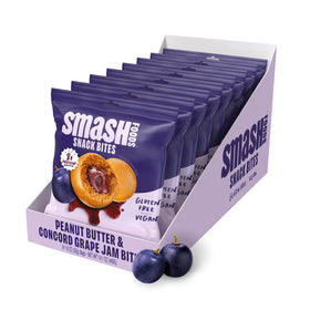Chia Smash Grape Snack Bites in package for on-the-go energy and convenience.