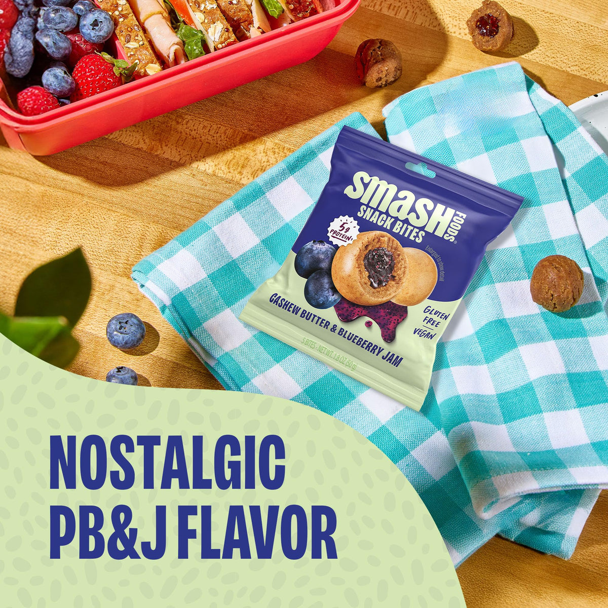 Chia Smash PBJ flavor snack—nostalgic taste with wholesome jam