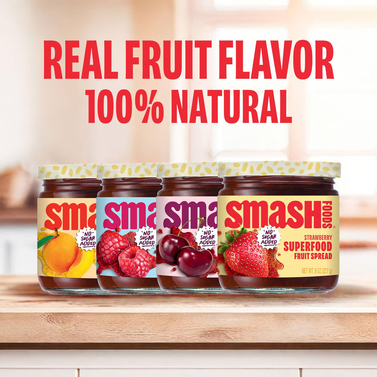 Chia Smash Real Fruit close-up highlights natural sweetness and upcycled ingredients