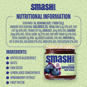 Chia Smash Blueberry Jam swirl in a smoothie for a quick flavor boost