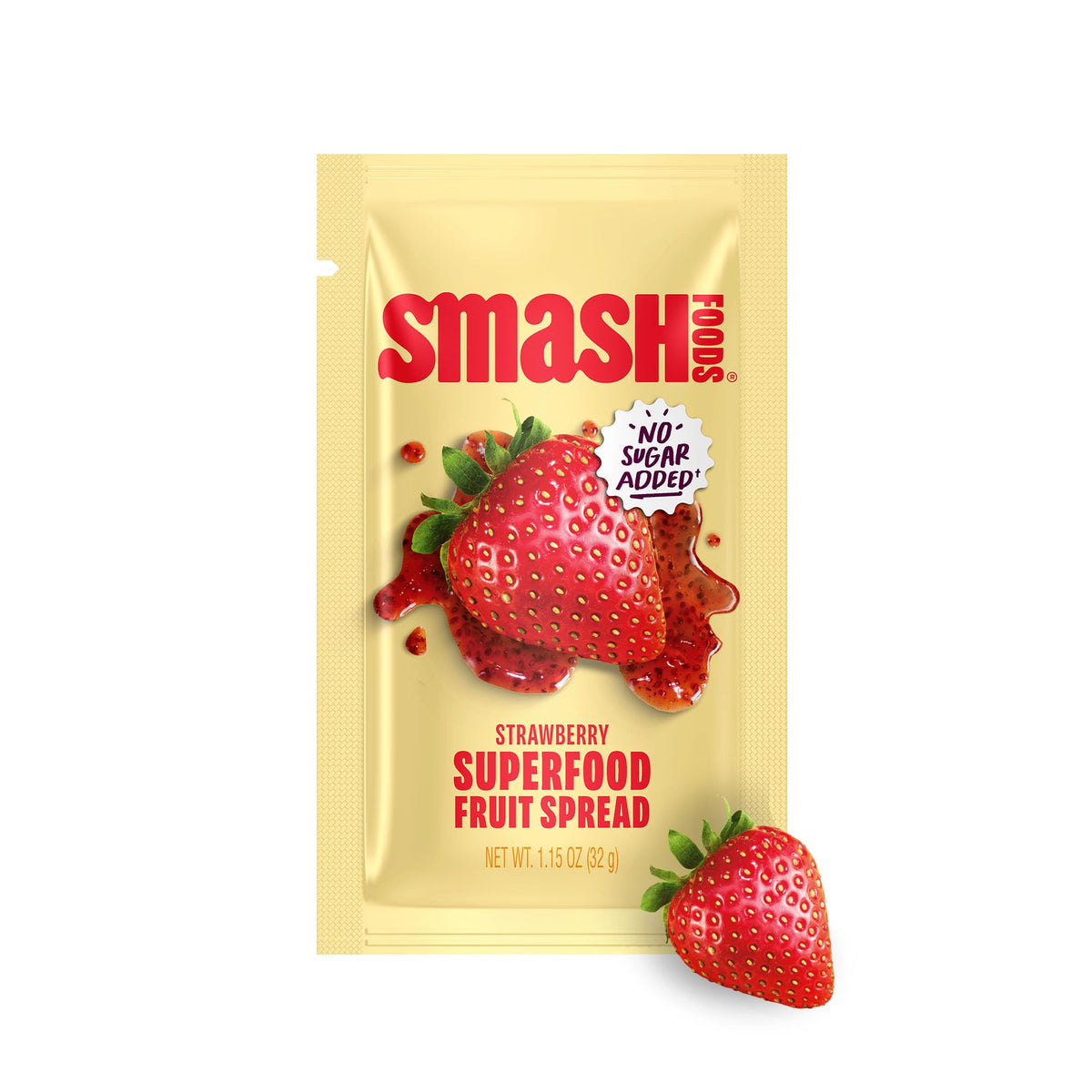 Chia Smash strawberry jam squeeze packet on toast, keto-friendly breakfast