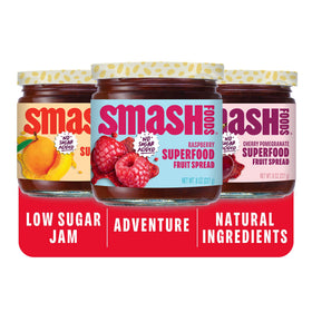 Chia Smash variety 3-pack on a board, perfect for quick breakfasts.