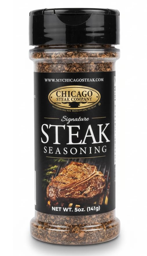 Chicago Steak Company Seasoning jar enhances beef flavor with natural herbs