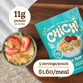 ChiChi hot cereal apple cinnamon bowl ideal for a classic breakfast.