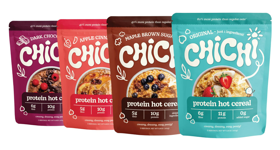 ChiChi high protein hot cereal original flavor served in a bowl for a balanced morning.