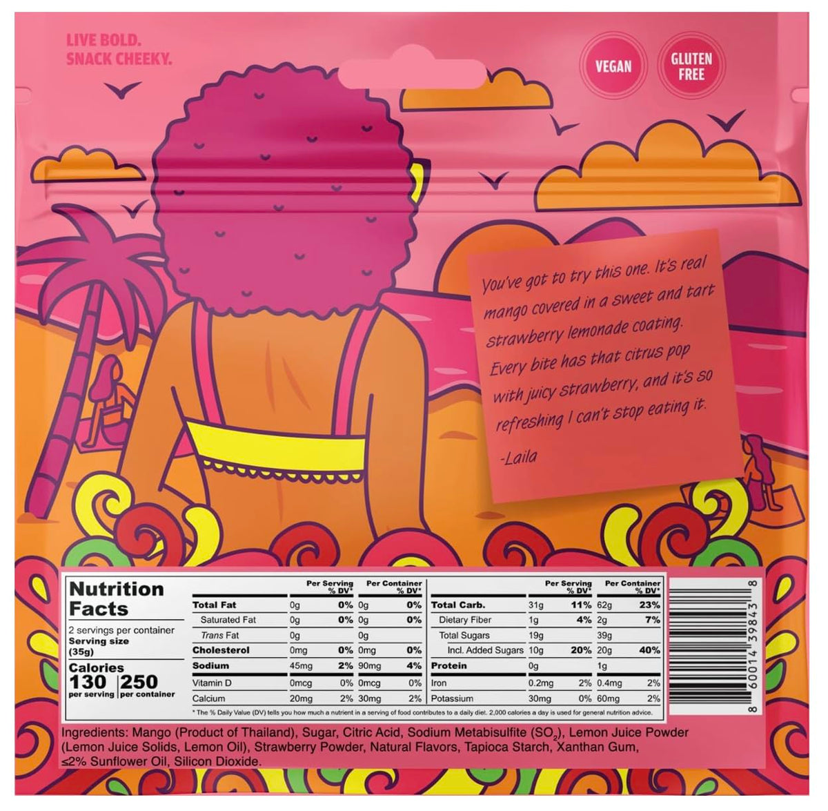 Chici Mama Strawberry Lemonade bites close-up highlighting real mango flavor.