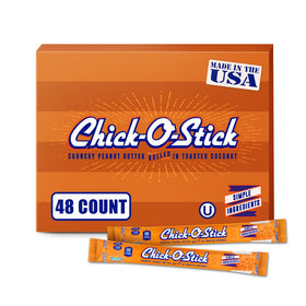 Chick-O-Stick crunchy peanut butter bites with toasted coconut offer a crisp, flavorful snack.