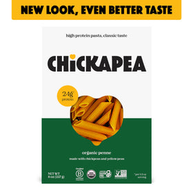Chickapea ingredients: chickpeas and yellow peas for two-ingredient pasta.