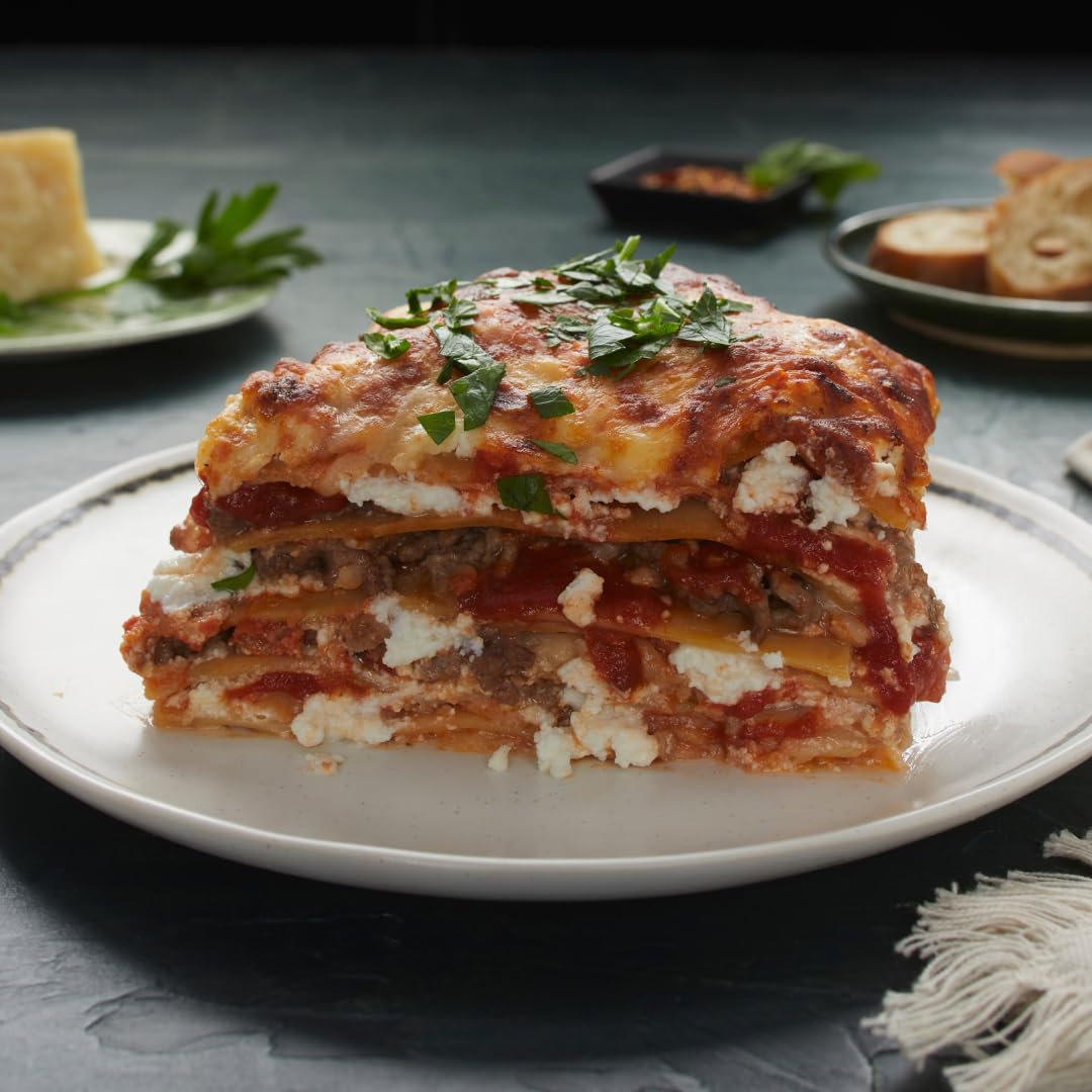 Chickapea lasagna pasta serving bowl, appealing and nutritious for the whole family.