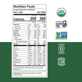 Chickpea pasta packaging box from Chickapea for easy stocking