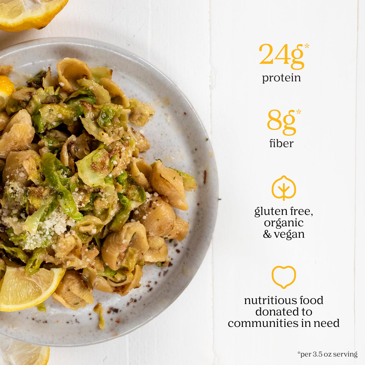 Chickapea Shells on family dinner table showing quick nutritious option