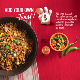 Cooked vegetables added to customize Chicken Helper fried rice