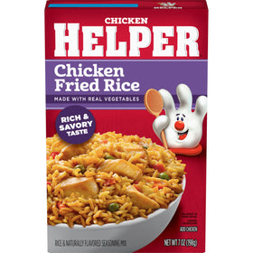 Close-up of spice packet and seasoning for bold fried rice flavor