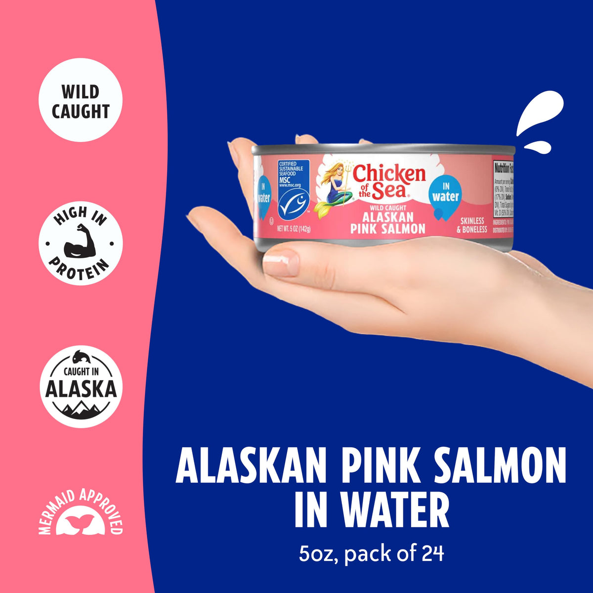 Chicken of the Sea pink salmon plated for a ready-to-eat meal