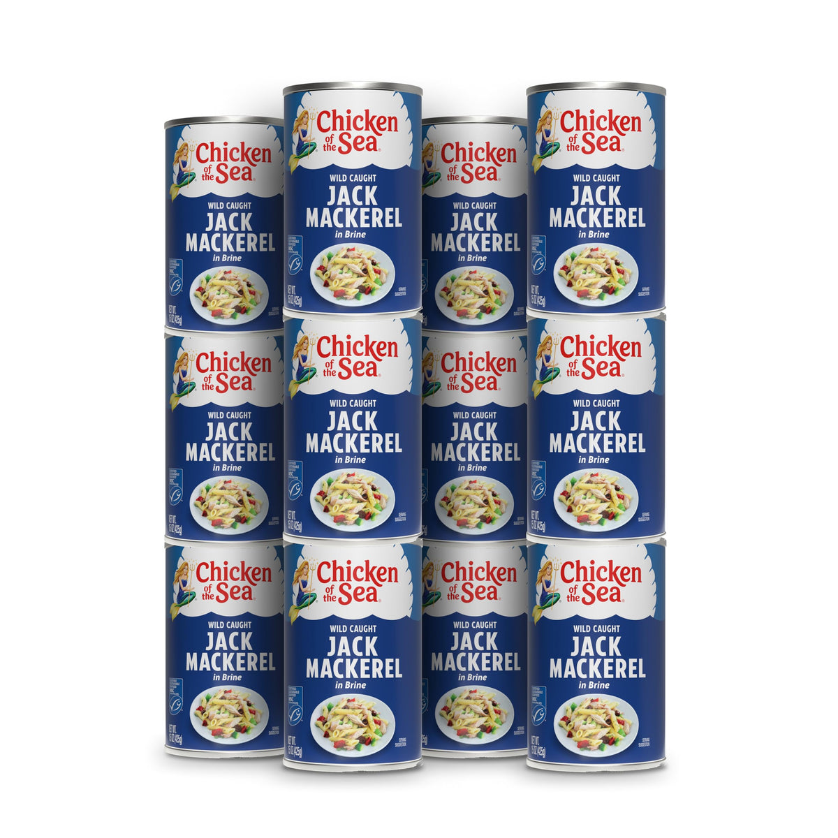 Chicken of the Sea Jack Mackerel in Brine can offering protein-rich nutrition.