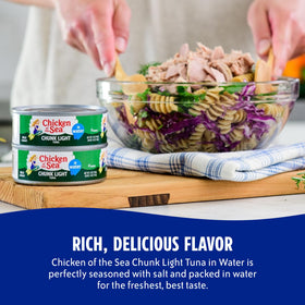 Chicken of the Sea lean protein tuna, omega-3 rich for balanced meals.