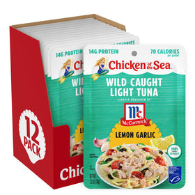 Chicken of the Sea lemon garlic tuna pouch for on-the-go meals