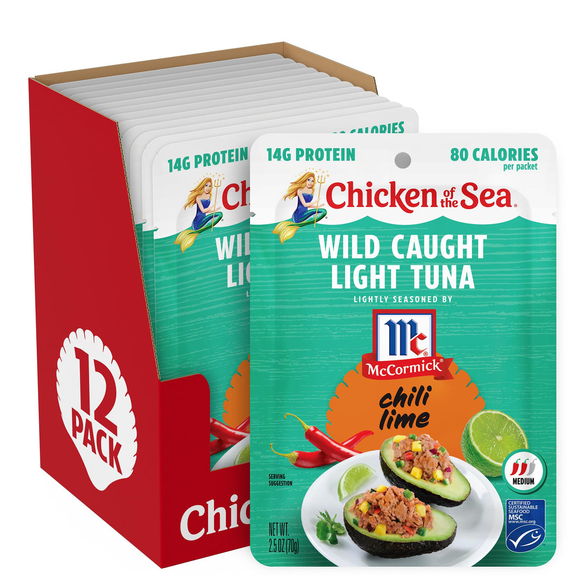 Chicken of the Sea chili lime tuna pouch for easy on-the-go protein.