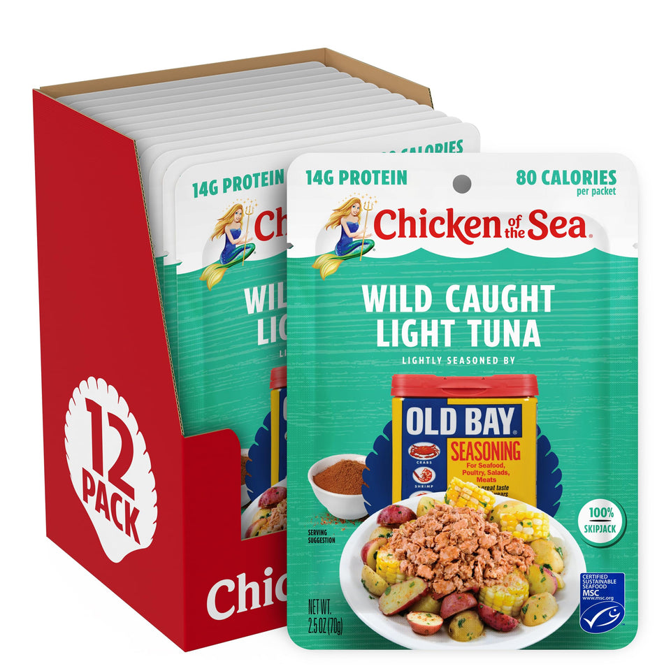 Chicken of the Sea OLD BAY tuna pouch ready-to-eat for meals on the go.